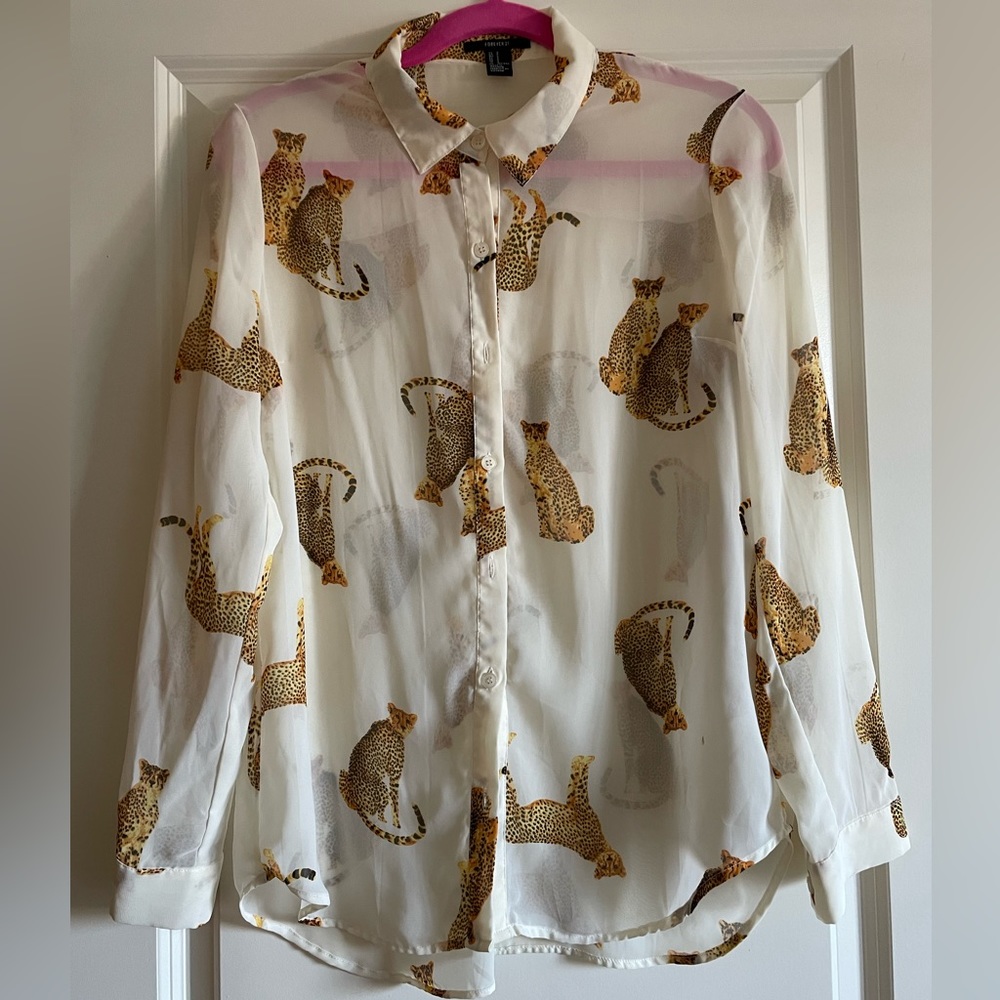 Off-white sheer blouse with chitaas